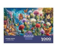 Mariposa Campo de Flores 1000 Piezas - Cartón Mejora De La Concentración Vista al jardín de Insectos Coloridos - Adultos Y Niños 38x26cm/1000pcs Regalo De Cumpleaños