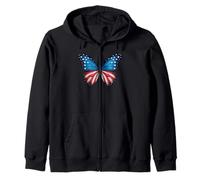 Mariposa con bandera americana alas de la libertad 4 de julio Sudadera con Capucha