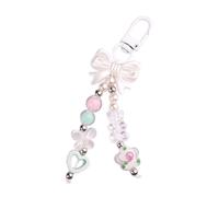 Mariposa con cuentas de teléfono cordón Bowknot colgante llavero desmontable cadena de teléfono accesorios para mujeres correas de teléfono móvil, Sección 4, Talla única