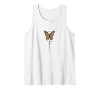 Mariposa con estampado de leopardo - Bonito gráfico de letras de amor Camiseta sin Mangas