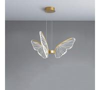 Mariposa Creativa Luz Acrílica Hierro Nórdico Lámpara Atmosférica Regulable Lámpara Colgante De Múltiples Cabezas Dormitorio Sala De Estar Tienda De Té Accesorio De Iluminación Decorativa/Tres Cabezas