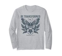 Mariposa cristiana ser transformada Romanos 12:2 Manga Larga