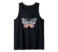 Mariposa de Asheville - North Carolina Mountain City Word Art Camiseta sin Mangas