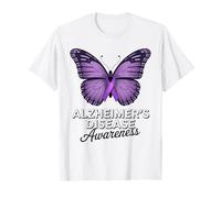Mariposa de Cinta púrpura para concienciación sobre la Enfermedad de Alzheimer Camiseta
