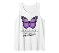 Mariposa de Cinta púrpura para concienciación sobre la Enfermedad de Alzheimer Camiseta sin Mangas