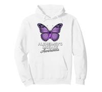 Mariposa de Cinta púrpura para concienciación sobre la Enfermedad de Alzheimer Sudadera con Capucha