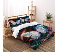Mariposa de Colores Funda Edredon 3 Piezas 3D Estampado Animal Theme Wildlife con Cremallera Y Funda De Almohada Double(200x200cm) Microfibra Juego De Cama para