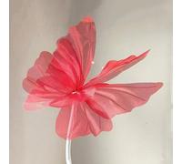 Mariposa de hilo de seda única de 50 cm para decoración de eventos, perfecto para bodas y festivales (rojo)
