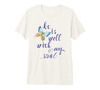Mariposa de Primavera Cristiana Linda está Bien con mi Alma Camiseta Premium