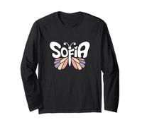 Mariposa de Sofía - Arte de Palabras con Nombre Personalizado Manga Larga