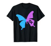 Mariposa del Mes de la Prevención de la Concienciación de la Cinta de sobre Camiseta gráfica económica