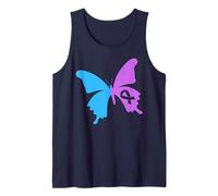 Mariposa del Mes de la Prevención de la Concienciación de la Cinta de sobre Camiseta sin Mangas