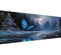 Mariposa Diamond Painting Adultos Grande XXL 40x90cm Kit Completo, 5D DIY Pintura de Diamante Full con Diamantes Redondos, Decoración Pared Salón, Renovación Hogar Primavera, Arte Mural, Bosque Y1-103