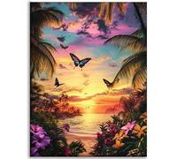 Mariposa Diamond Painting Atardecer Diamond Painting adultos 50x70cm Pintar Por Numeros Adultos Manualidades ,Bordado Kit Completo Cuadro Diamantes ,Dibujos Con Diamantes Art ,Decoracin Hogar C-Q109
