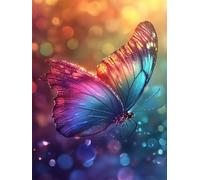 Mariposa Diamond Painting, Color Diamond Painting Adultos, 5D Pintura Diamante NiñOs, Full Drill círculo Cristal Gem Conjunto De ArtesaníA Principiantes, Decoracion Navidad Interior 50x70cm 0U-590