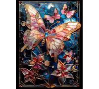 Mariposa Diamond Painting Grande 30x40 cm, Pintura Diamante Flor Diamond Painting Adultos 5D DIY Bordado Punto De Cruz Kits de Arte de Mosaico para Lienzos Decorativos Pared, Regalo Mujer -g25031W