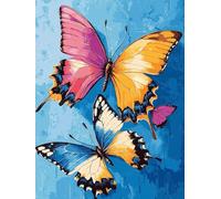 Mariposa Diamond Painting, Manualidades Adultos 5D DIY Dibujos con Diamantes, Punto de Cruz, Gemas Artesanía Regalo para Niños Principiantes, Decoración la Pared del Hogar 80x100cm (Animales) A-122