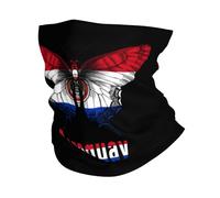 Mariposa Divertida Bandera De Paraguay Hombre Mujer Bufanda Facial Multifuncional Polainas De Cuello Durable Bandana para Verano Senderismo Yoga