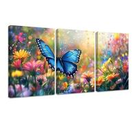 Mariposa DIY 5D Kit de Pintura de Diamante Completo para Adultos 60x90cm, Flor Diamond Painting Redondo Mosaico Rhinestone de Punto de Cruz Arte Manualidades Decor de Pared del Hogar e Regalo 2S-1041