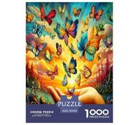 Mariposa en mi Mano Puzzle 1000 Piezas, Juego Educativo, Desafío, Clásicos para Adultos Y Niños A Partir De 12 Años Un Rompecabezas Desafiante -Obra De Arte 70x50cm/1000pcs