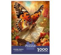 Mariposa en partitura de Piano 1000 Piezas Puzzle Clásico Paquete De Puzzle, Cartón Extra Grueso - Favorito De Coleccionistas, Relajación, Regalo Genial para Viajes O Fiestas 52x38cm/1000pcs