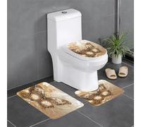 Mariposa En Tonos Sepia Entre Flores Juego De 3 Alfombrillas De Baño Absorbente Alfombrilla Baño Lavable Alfombrilla De Contorno para Interior Casa Entrar