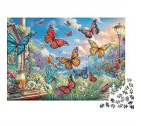 Mariposa Fantasy 300 Piece Estilo de Dibujos Animados Puzzle - Diversión En Grupo Relajante, Arte De Decoración Hogar & Rompecabezas (Reto Familiar)