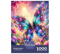Mariposa Flor Galaxia 1000 Piezas Set De Puzzle Magia cósmica de la floración Puzzle Cartón Premium - Antiestrés Y Decoración, Regalo para Mujeres, Hombres Y Niños, Entrena El Cerebro 38x26cm/1000pcs
