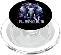 Mariposa Floral Tees púrpura Demencia Alzheimer Elefante PopSockets PopGrip para MagSafe