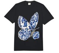 Mariposa Floral Vintage con Flores Delft Art Chinoiserie Comfort Colors Adult Heavyweight T-Shirt