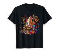 Mariposa Flores Vintage Escribir Escritor Camiseta