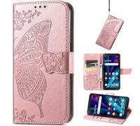 Mariposa Funda para Huawei Enjoy 70s, Soporte, Cierre magnético Flor Cover, Mariposas y Rosas Wallet Case para Huawei Enjoy 70s-01