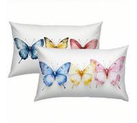 Mariposa Fundas Cojines 40x60 Terciopelo Juego de 2, Funda Cojin Vistoso Súper Suaves y Cómodas, Funda de Almohada con Cremallera Oculta, Durable y Fácil Cuidado, Adecuado para Sofá, Cama S1-984
