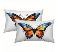 Mariposa Fundas Cojines 60x80 Lino Juego de 2, Lujosas Funda Cojin Vistoso Súper Suaves y Cómodas, Funda de Almohada con Cremallera Oculta, Durable y Fácil Cuidado, Adecuado para Sofá, Cama S1-974