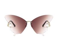 Mariposa genérica de cristal | Modelo de gran tamaño | Protección UV Anti-deslumbramiento sin montura para mujeres Uso al aire libre Conducción Fiesta y Vacaciones de Verano, rosa fuerte, Se référer