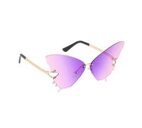 Mariposa genérica estilo Sunglasses, Oversized Frameless Eyewear, 7.01x3.15in Uv Protection Glasses Anti-Glare Lens Design, Lightweight Fashion Frame for Women Outdoor Driving Summer, lavanda, Se