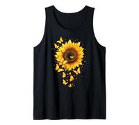 Mariposa Girasol Jardín Floral Amarillo Girasol Camiseta sin Mangas