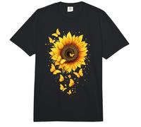 Mariposa Girasol Jardín Floral Amarillo Girasol Comfort Colors Adult Heavyweight T-Shirt