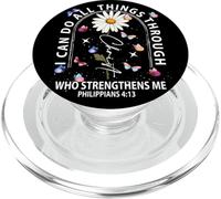 Mariposa I Can Do All Thing Through Christ ART ON BACK PopSockets PopGrip para MagSafe