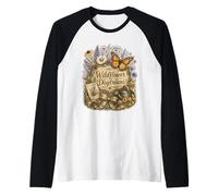 Mariposa jardín Camiseta Manga Raglan