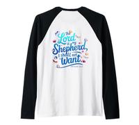 Mariposa Jesús Bendice El Señor Es Mi Pastor Arte En La Espalda Camiseta Manga Raglan