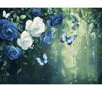 mariposa Kit Pintura de Diamantes 5D Adultos Principiantes, rosa Diamond Art Kit Completo, Actividad Relajación Antiestrés, Regalos Originales para Mujeres Cumpleaños, Decoración Hogar 20x30cm qo-140