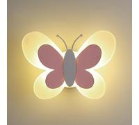 Mariposa Lámpara De Pared Moderna LED Dibujos Animados Apliques De Pared Creatividad Habitación Para Niños Luces De Pared Para Niñas Niños Habitaciones Estudio Decoración Del Hogar(Natural White, 17W,