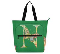 Mariposa Letra N Kids Bolsa de mano para libros de piano para niños, estudiantes, adultos, gótico, ligero, bolsa de biblioteca con bolsillos con cremallera para escuela, trabajo, viajes, suministros