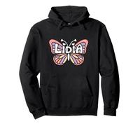 Mariposa Lidia - Arte de Palabras con Nombre Personalizado Sudadera con Capucha