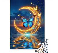 Mariposa Luna mágica Rompecabezas 1000 Piezas Coloridos Desafío Imposible Papel Adultos Regalo Hombre Mujer Acertijos 70x50cm/1000pcs