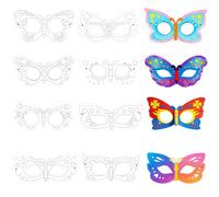 Mariposa Máscara Blanca para Pintar, Máscaras de Papel de Graffiti de Bricolaje de 12 Piezas para Decorar a los Niños Haz tu Propia Máscara de Pintura en Blanco para la Fiesta Temática (Mariposa)