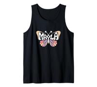 Mariposa Mayla - Arte de Palabras con Nombre Personalizado Camiseta sin Mangas