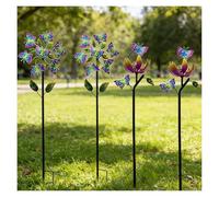 Mariposa Molinillo De Viento, 117cm/46in Hilanderos De Viento De JardíN, Viento De 360° con CinéTica Hilandero De Viento para Terraza, Césped Y Jardín B（4Packs）