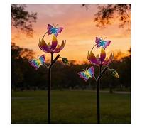 Mariposa Molino De Viento De Metal, 117cm/46in Hilanderos De Viento De Metal, Viento De 360° con CinéTica Molino De Viento CinéTico para Terrazas al Aire Libre, Patio, Césped,B（2Packs）